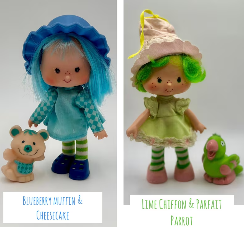 Vintage 1980s Strawberry Shortcake Complete Doll Set with Pets - Includes Kenner's Huckleberry, Blueberry Muffin, Café Olé & More - Rare Hard-to-Find Collection