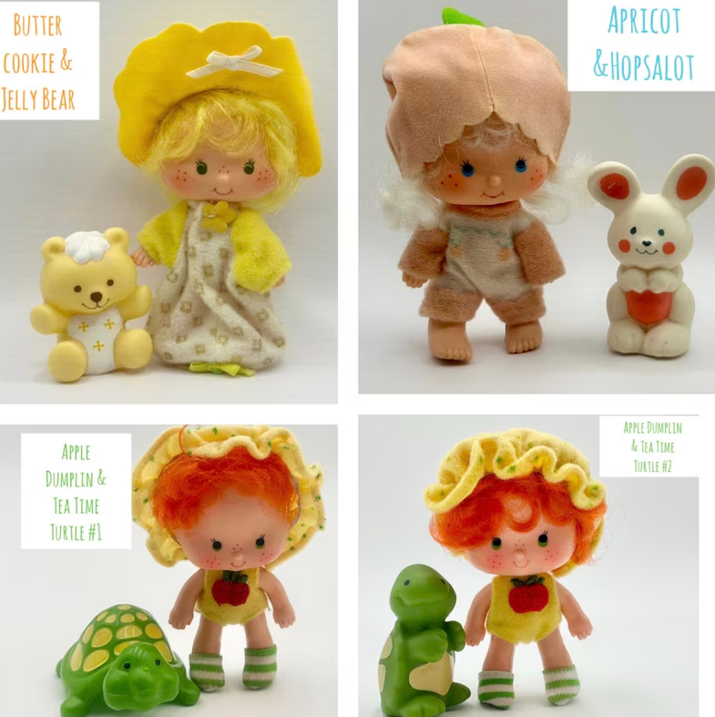 Vintage 1980s Strawberry Shortcake Complete Doll Set with Pets - Includes Kenner's Huckleberry, Blueberry Muffin, Café Olé & More - Rare Hard-to-Find Collection