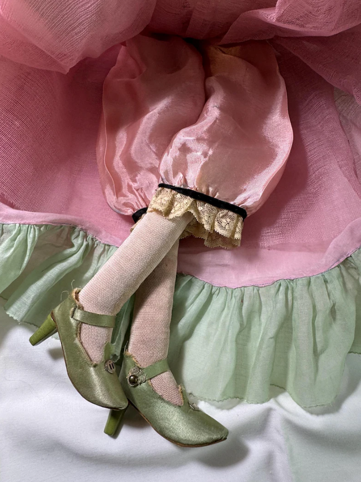 Exquisite 1920s Boudoir Doll with Cloth Face - Original Condition - Rare Vintage Treasure