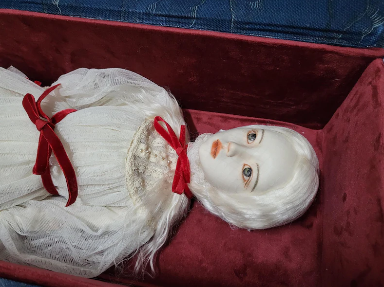 Vintage Art Bisque Doll – “Midnight Sonnet” Porcelain Collector Doll – Limited Edition Elegant Figurine