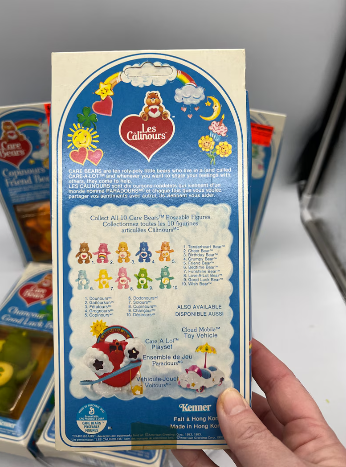 Rare 1984 Kenner Care Bears Complete Set β MINT in Original Packaging β Includes Cheer, Funshine, Baby Hugs, Good Luck, Wish & Friend Bear β Vintage HTF Collector's Dream