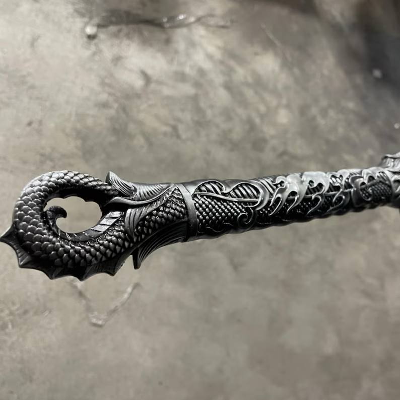 Handmade Original Design Dragon Theme Sword Straight Ninjato Katana Gifts for Boyfriends Fathers, Creative Collectibles