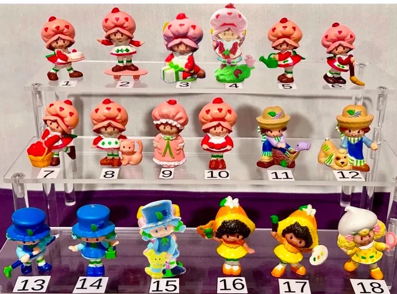 Huge Lot of 69 Vintage 1980s Strawberry Shortcake Miniatures & Deluxe Figures – Kenner Strawberryland Collection – Rare HTF Set